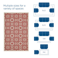 Load image into Gallery viewer, Ariana Vintage Floral Trellis 9x12 Indoor and Outdoor Area Rug
