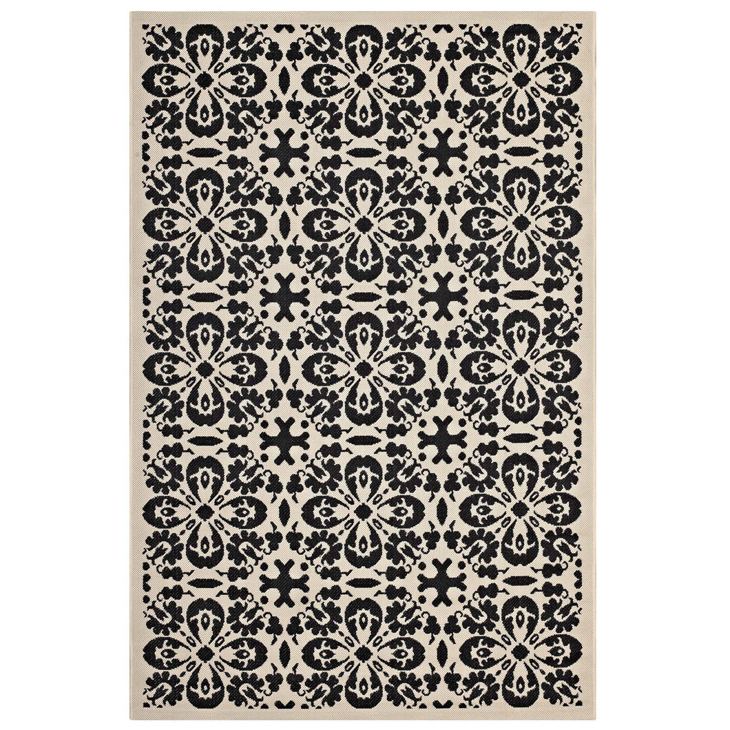 Ariana Vintage Floral Trellis Indoor and Outdoor 9x12 Area Rug by Modway