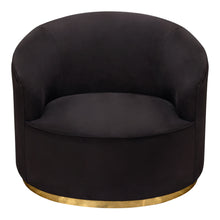 Load image into Gallery viewer, Raven Chair in Black Suede Velvet w/ Brushed Gold Accent Trim by Diamond Sofa
