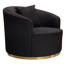Load image into Gallery viewer, Raven Chair in Black Suede Velvet w/ Brushed Gold Accent Trim by Diamond Sofa
