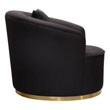 Load image into Gallery viewer, Raven Chair in Black Suede Velvet w/ Brushed Gold Accent Trim by Diamond Sofa
