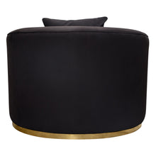 Load image into Gallery viewer, Raven Chair in Black Suede Velvet w/ Brushed Gold Accent Trim by Diamond Sofa

