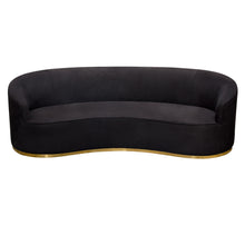 Load image into Gallery viewer, Raven Sofa in Black Suede Velvet w/ Brushed Gold Accent Trim by Diamond Sofa
