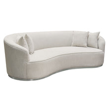 Load image into Gallery viewer, Raven Sofa in Light Cream Fabric w/ Brushed Silver Accent Trim by Diamond Sofa

