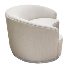 Load image into Gallery viewer, Raven Sofa in Light Cream Fabric w/ Brushed Silver Accent Trim by Diamond Sofa
