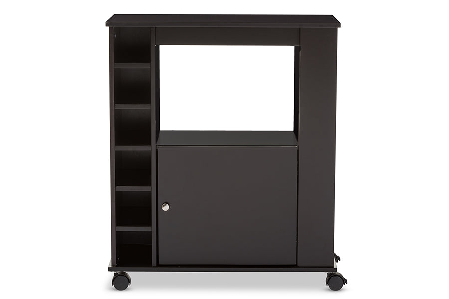 Baxton Studio Ontario Modern and Contemporary Dark Brown Wood Modern Dry Bar and Wine Cabinet
