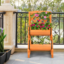 Load image into Gallery viewer, 2-Tier Raised Garden Bed with 2 Cylindrical Planter Boxes and Trellis-Orange

