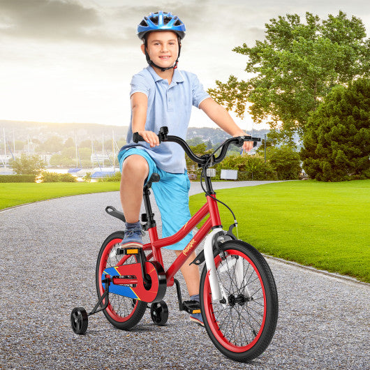18 Feet Kid's Bike with Removable Training Wheels-Red