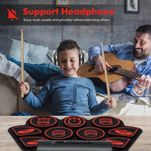 Load image into Gallery viewer, Electronic Drum Set with 2 Build-in Stereo Speakers for Kids-Red
