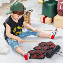 Load image into Gallery viewer, Electronic Drum Set with 2 Build-in Stereo Speakers for Kids-Red
