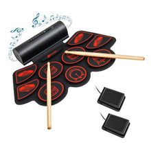 Load image into Gallery viewer, Electronic Drum Set with 2 Build-in Stereo Speakers for Kids-Red

