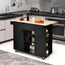 Load image into Gallery viewer, Drop-Leaf Kitchen Island with Rubber Wood Top
