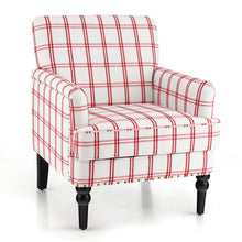 Load image into Gallery viewer, Modern Upholstered Padded Accent Chair with Rubber Wood Legs-Red
