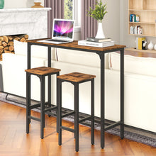Load image into Gallery viewer, 3 Pieces Industrial Bar Table and Chairs Set with Metal Frame-Rustic Brown
