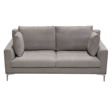 Load image into Gallery viewer, Seattle Loose Back Loveseat in Grey Polyester Fabric w/ Polished Silver Metal Leg by Diamond Sofa
