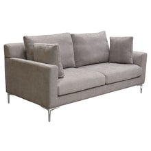 Load image into Gallery viewer, Seattle Loose Back Loveseat in Grey Polyester Fabric w/ Polished Silver Metal Leg by Diamond Sofa
