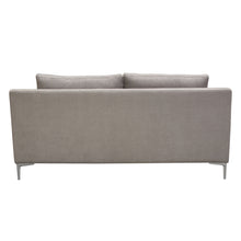 Load image into Gallery viewer, Seattle Loose Back Loveseat in Grey Polyester Fabric w/ Polished Silver Metal Leg by Diamond Sofa
