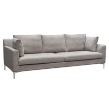 Load image into Gallery viewer, Seattle Loose Back Sofa in Grey Polyester Fabric w/ Polished Silver Metal Leg by Diamond Sofa
