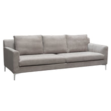 Load image into Gallery viewer, Seattle Loose Back Sofa in Grey Polyester Fabric w/ Polished Silver Metal Leg by Diamond Sofa
