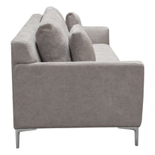 Load image into Gallery viewer, Seattle Loose Back Sofa in Grey Polyester Fabric w/ Polished Silver Metal Leg by Diamond Sofa
