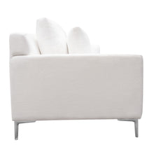 Load image into Gallery viewer, Seattle Loose Back Sofa in White Linen w/ Polished Silver Metal Leg by Diamond Sofa
