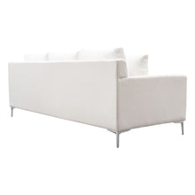 Load image into Gallery viewer, Seattle Loose Back Sofa in White Linen w/ Polished Silver Metal Leg by Diamond Sofa
