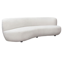 Load image into Gallery viewer, Simone Curved Sofa in White Faux Sheepskin Fabric by Diamond Sofa
