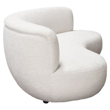 Load image into Gallery viewer, Simone Curved Sofa in White Faux Sheepskin Fabric by Diamond Sofa
