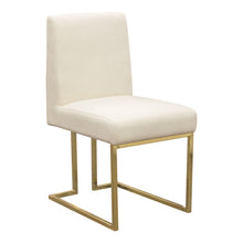 Load image into Gallery viewer, Set of (2) Skyline Dining Chairs in Cream Fabric w/ Polished Gold Metal Frame by Diamond Sofa
