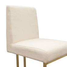 Load image into Gallery viewer, Set of (2) Skyline Dining Chairs in Cream Fabric w/ Polished Gold Metal Frame by Diamond Sofa
