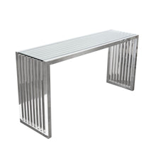 Load image into Gallery viewer, SOHO Rectangular Stainless Steel Console Table w/ Clear, Tempered Glass Top by Diamond Sofa
