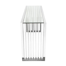 Load image into Gallery viewer, SOHO Rectangular Stainless Steel Console Table w/ Clear, Tempered Glass Top by Diamond Sofa
