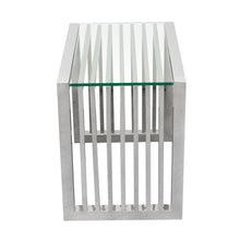 Load image into Gallery viewer, SOHO Rectangular Stainless Steel End Table w/ Clear, Tempered Glass Top by Diamond Sofa
