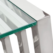 Load image into Gallery viewer, SOHO Rectangular Stainless Steel End Table w/ Clear, Tempered Glass Top by Diamond Sofa
