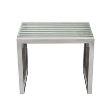 Load image into Gallery viewer, SOHO Rectangular Stainless Steel End Table w/ Clear, Tempered Glass Top by Diamond Sofa
