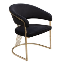 Load image into Gallery viewer, Solstice Dining Chair in Black Velvet w/ Polished Gold Metal Frame by Diamond Sofa
