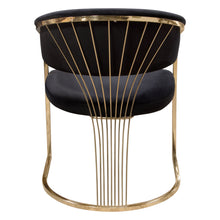 Load image into Gallery viewer, Solstice Dining Chair in Black Velvet w/ Polished Gold Metal Frame by Diamond Sofa
