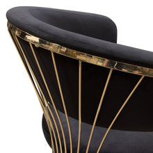 Load image into Gallery viewer, Solstice Dining Chair in Black Velvet w/ Polished Gold Metal Frame by Diamond Sofa
