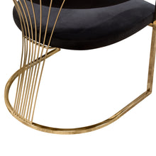 Load image into Gallery viewer, Solstice Dining Chair in Black Velvet w/ Polished Gold Metal Frame by Diamond Sofa
