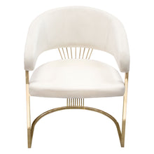 Load image into Gallery viewer, Solstice Dining Chair in Cream Velvet w/ Polished Gold Metal Frame by Diamond Sofa
