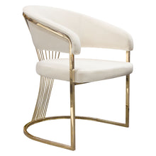 Load image into Gallery viewer, Solstice Dining Chair in Cream Velvet w/ Polished Gold Metal Frame by Diamond Sofa
