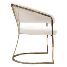 Load image into Gallery viewer, Solstice Dining Chair in Cream Velvet w/ Polished Gold Metal Frame by Diamond Sofa
