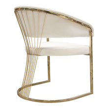 Load image into Gallery viewer, Solstice Dining Chair in Cream Velvet w/ Polished Gold Metal Frame by Diamond Sofa

