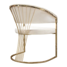 Load image into Gallery viewer, Solstice Dining Chair in Cream Velvet w/ Polished Gold Metal Frame by Diamond Sofa
