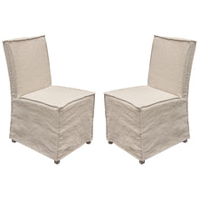 Load image into Gallery viewer, Sonoma 2-Pack Dining Chairs with Wood Legs and Sand Linen Removable Slipcover by Diamond Sofa
