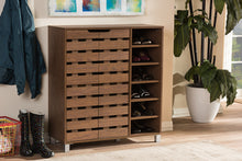 Load image into Gallery viewer, Baxton Studio Shirley Modern and Contemporary &quot;Walnut&quot; Medium Brown Wood 2-Door Shoe Cabinet with Open Shelves
