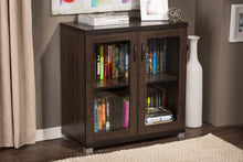 Load image into Gallery viewer, Baxton Studio Zentra Modern and Contemporary Dark Brown Sideboard Storage Cabinet with Glass Doors
