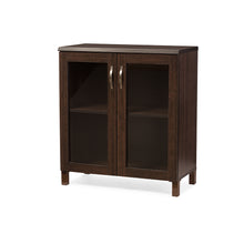 Load image into Gallery viewer, Baxton Studio Sintra Modern and Contemporary Dark Brown Sideboard Storage Cabinet with Glass Doors
