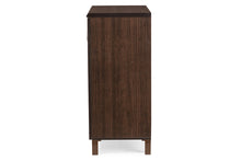 Load image into Gallery viewer, Baxton Studio Sintra Modern and Contemporary Dark Brown Sideboard Storage Cabinet with Glass Doors
