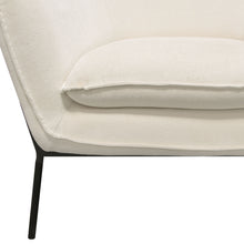 Load image into Gallery viewer, Status Accent Chair in Cream Fabric with Black Powder Coated Metal Leg by Diamond Sofa
